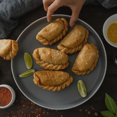 Empanadas doradas recién servidas en un plato